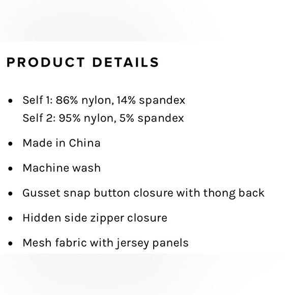 NWT SER.O.YA Ciar Bodysuit mesh paneled - small - Picture 7 of 8